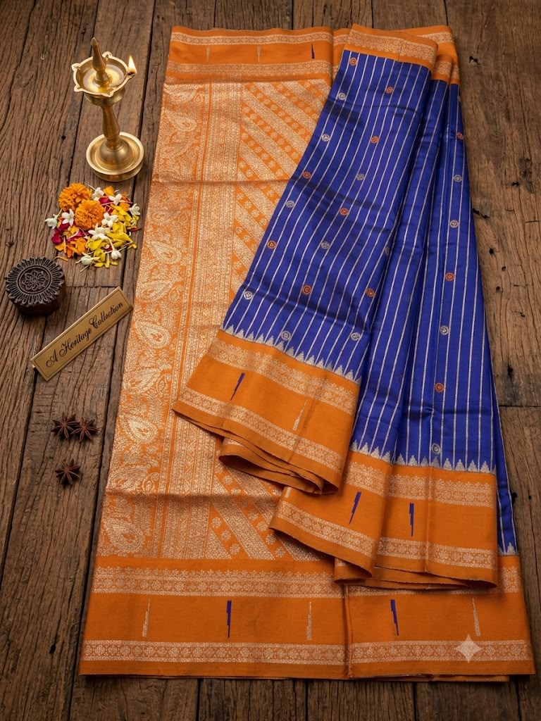 Exceptional Blue Pure Banarasi Silk Saree With Energetic Blouse Piece