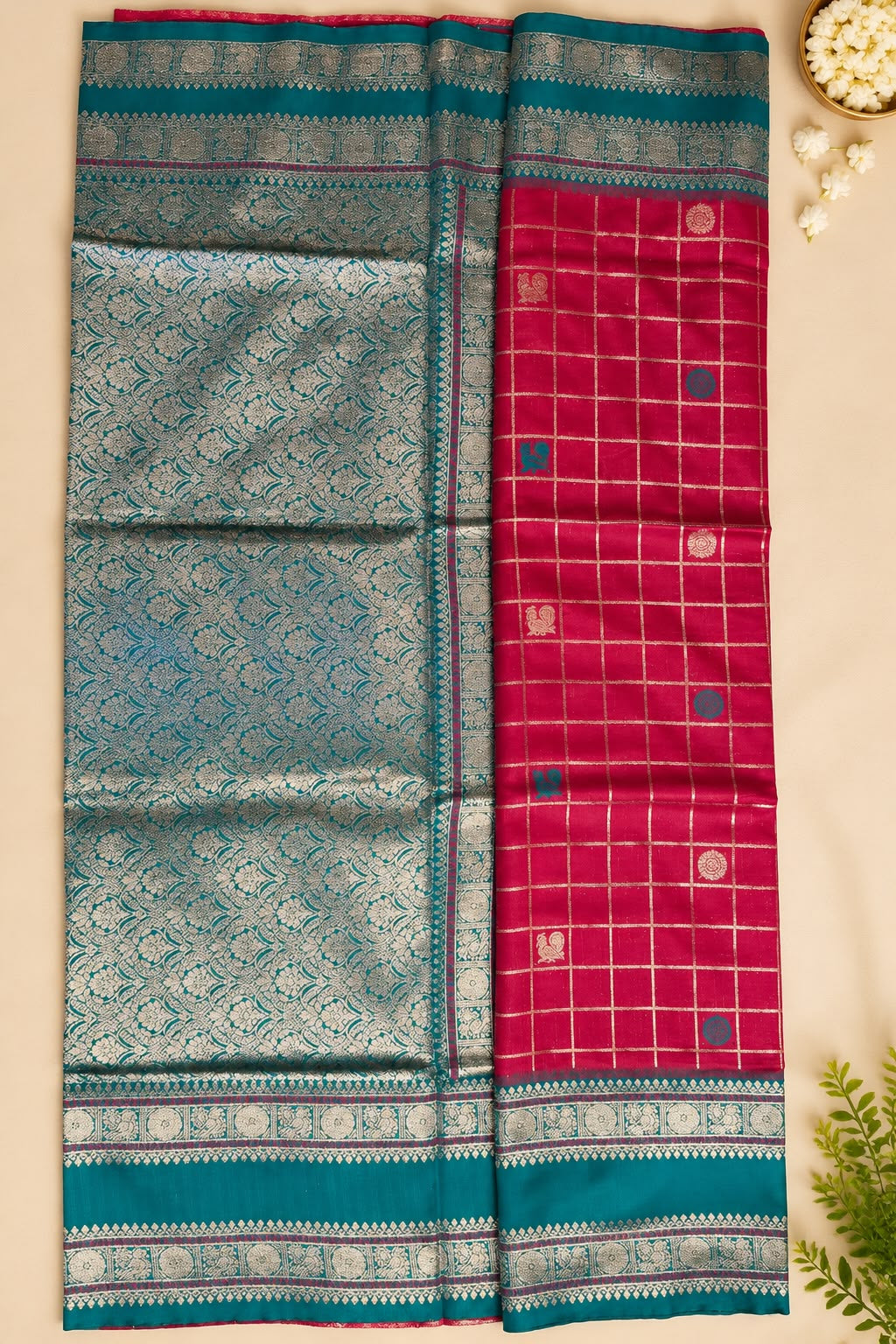Quixotic Dark Pink Pure Banarasi Silk Saree With Enchanting Blouse Piece
