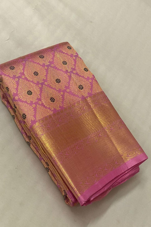 Load image into Gallery viewer, Palimpsest Pink Soft Silk Saree With Susurrous Blouse Piece
