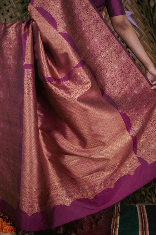 Load image into Gallery viewer, Improbable Purple Soft Silk Saree With Fantabulous Blouse Piece
