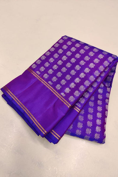 Designer Royal Blue Soft Silk Saree With Sizzling Blouse Piece