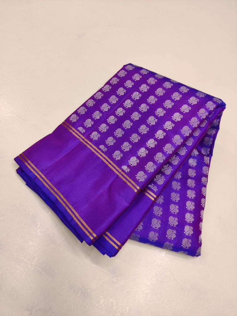 Designer Royal Blue Soft Silk Saree With Sizzling Blouse Piece