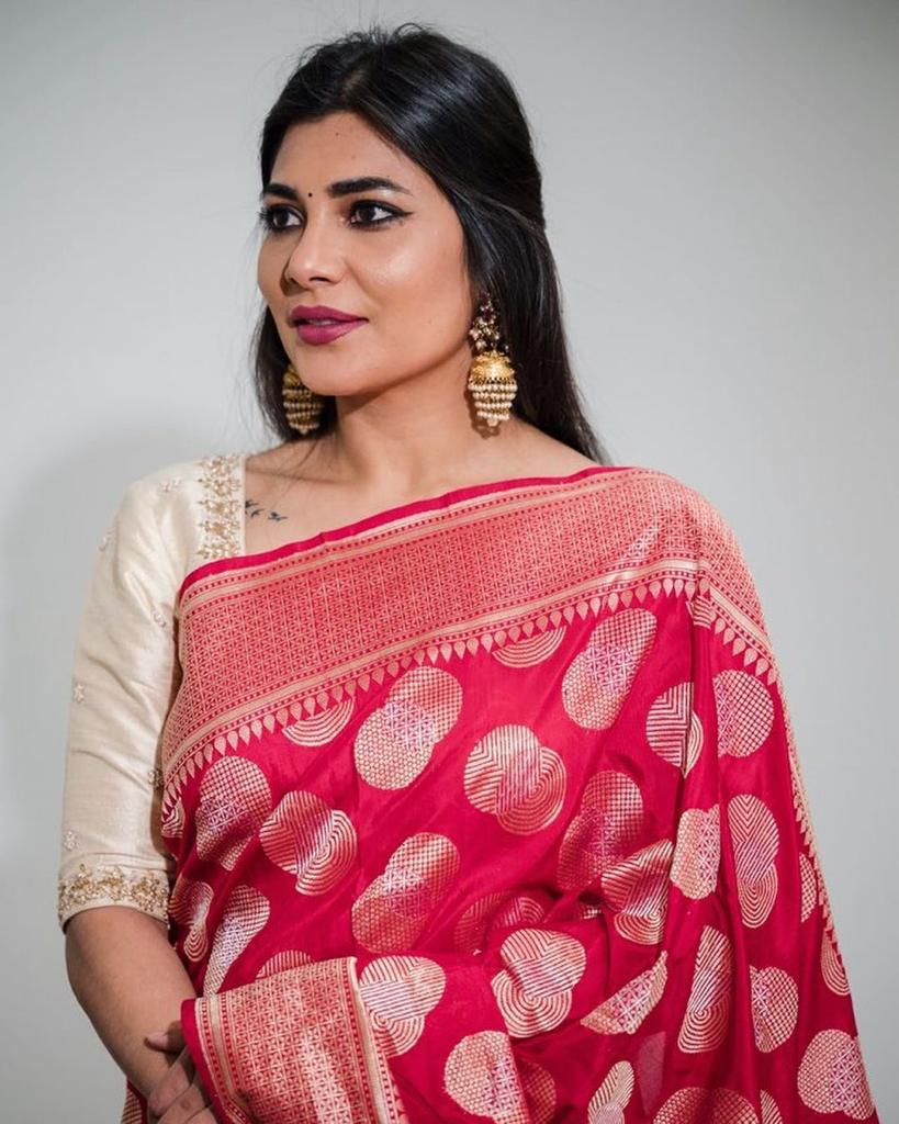 Classy Dark Pink Soft Silk Saree With Unique Blouse Piece