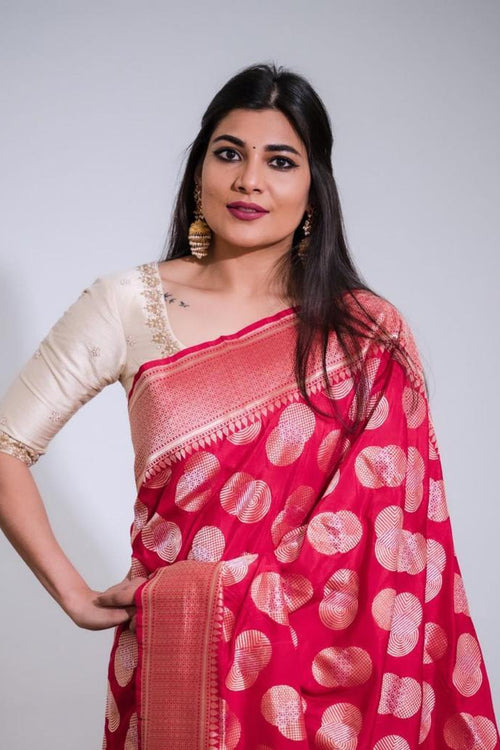 Load image into Gallery viewer, Classy Dark Pink Soft Silk Saree With Unique Blouse Piece
