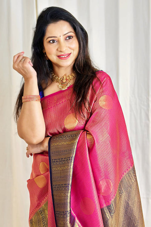 Load image into Gallery viewer, Elision Dark Pink Soft Silk Saree With Lagniappe Blouse Piece
