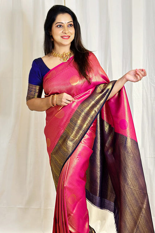 Load image into Gallery viewer, Elision Dark Pink Soft Silk Saree With Lagniappe Blouse Piece
