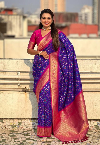 Posh Royal Purple Soft Silk Saree With Demesne Blouse Piece