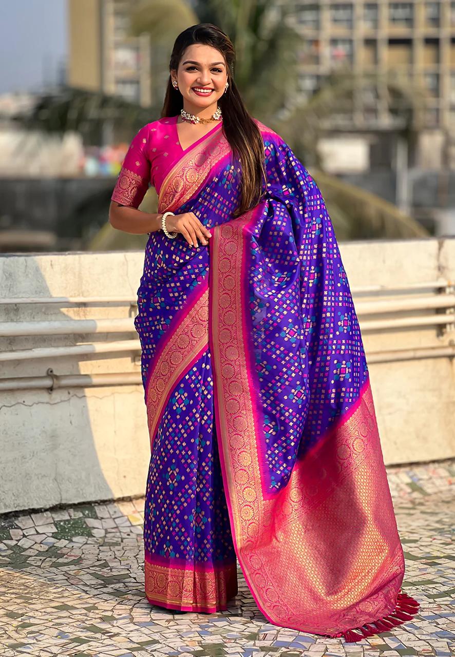 Posh Royal Purple Soft Silk Saree With Demesne Blouse Piece