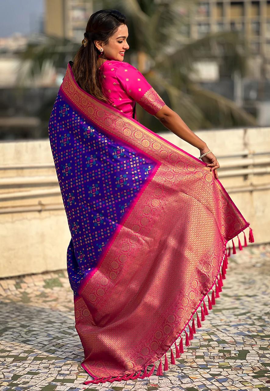 Posh Royal Purple Soft Silk Saree With Demesne Blouse Piece