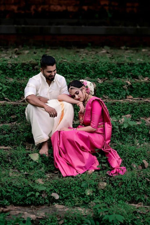 Load image into Gallery viewer, Lissome Dark Pink Soft Silk Saree With Epiphany Blouse Piece
