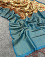 Extraordinary Beige Digital Printed Soft Silk Saree With Staring Blouse Piece