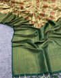 Glowing Beige Digital Printed Soft Silk Saree With Arresting Blouse Piece