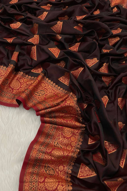 Load image into Gallery viewer, Designer Wine Soft Banarasi Silk Saree With Mesmeric Blouse Piece
