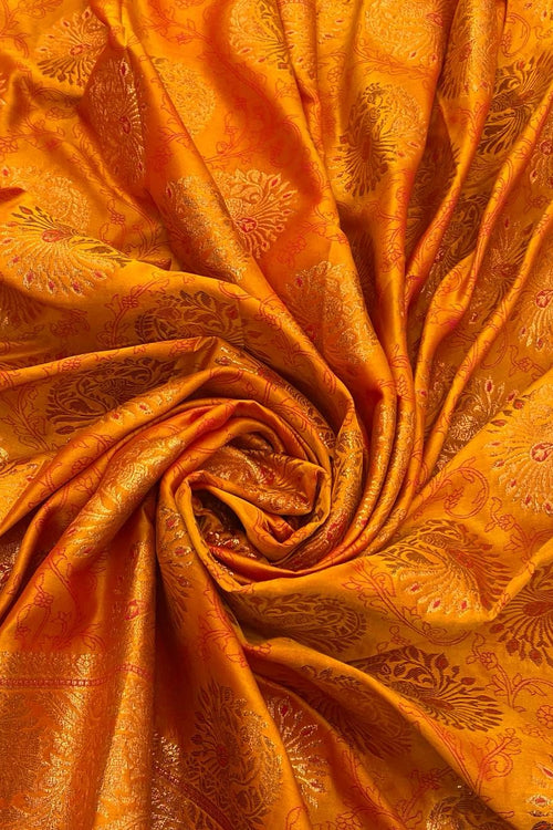 Load image into Gallery viewer, Supernal Mustard Kanjivaram Silk Saree With Panache Blouse Piece
