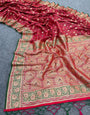 Epiphany Dark Pink Soft Banarasi Silk Saree With Quixotic Blouse Piece