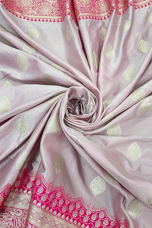 Load image into Gallery viewer, Tempting Baby Pink Soft Banarasi Silk Saree With Charismatic Blouse Piece
