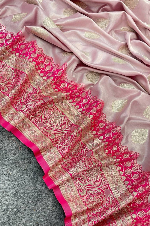 Load image into Gallery viewer, Tempting Baby Pink Soft Banarasi Silk Saree With Charismatic Blouse Piece
