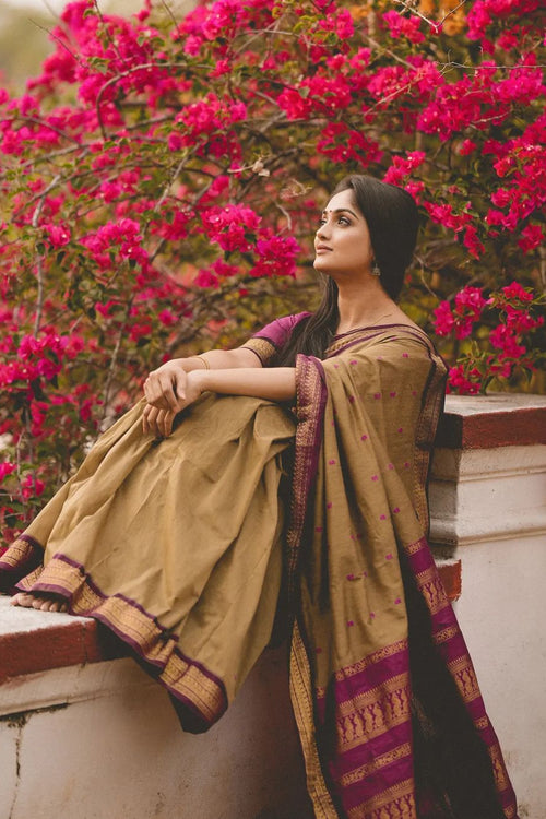 Load image into Gallery viewer, Gorgeous Dark Beige Soft Banarasi Silk Saree With Sensational Blouse Piece
