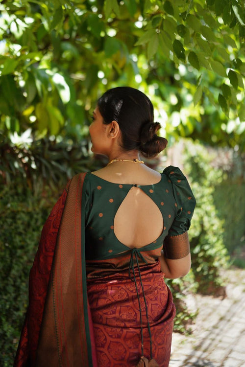 Load image into Gallery viewer, Gleaming Maroon Soft Silk Saree With Charming Blouse Piece
