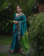 Serendipity Rama Soft Silk Saree With Ravishing Blouse Piece