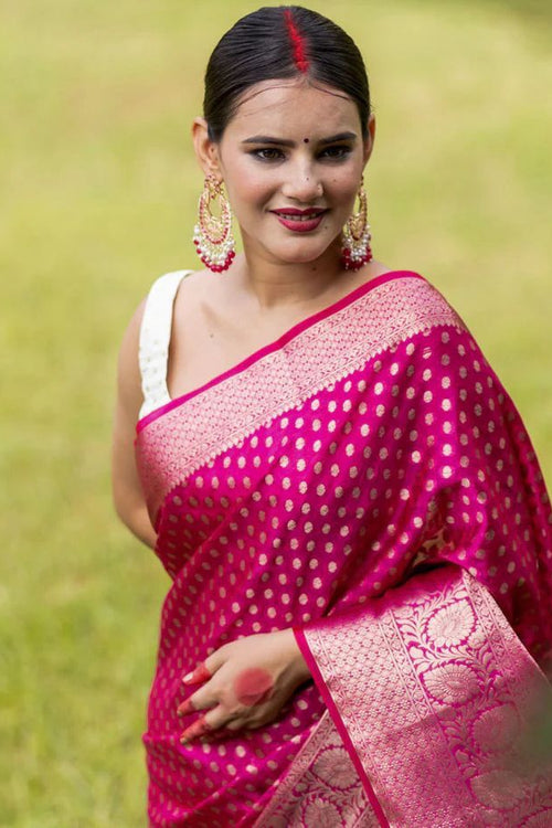 Load image into Gallery viewer, Attractive Dark Pink Soft Silk Saree With Classy Blouse Piece
