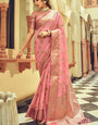 Scintilla Pink Soft Banarasi Silk Saree With Hypnotic Blouse Piece