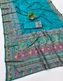 Adorable Rama Nylon Dola Pashmina Saree With Ineffable Blouse Piece