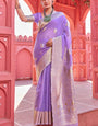 Hypnotic Lavender Cotton Silk Saree With Fairytale Blouse Piece