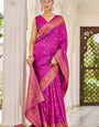 Traditional Purple Kanjivaram Silk Saree With Inspiring Blouse Piece