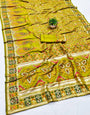 Inspiring Mehandi Nylon Dola Pashmina Saree With Dulcet Blouse Piece