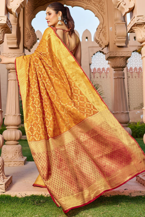 Load image into Gallery viewer, Unique Orange Patola Silk Saree with Appealing Blouse Piece
