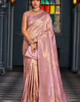 Ravishing Lavender Kanjivaram Silk Saree With Mesmeric Blouse Piece