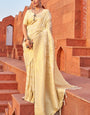 Serendipity Beige Soft Banarasi Silk Saree With Pleasurable Blouse Piece