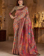Demanding Grey Pashmina Saree With Super classy Blouse Piece