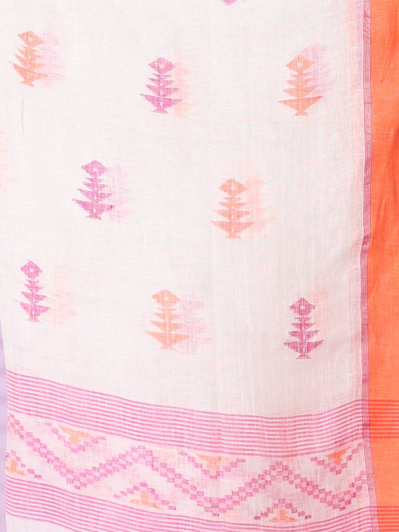 Phenomenal Off White Handloom Cotton Silk Saree With Evanescent Blouse Piece