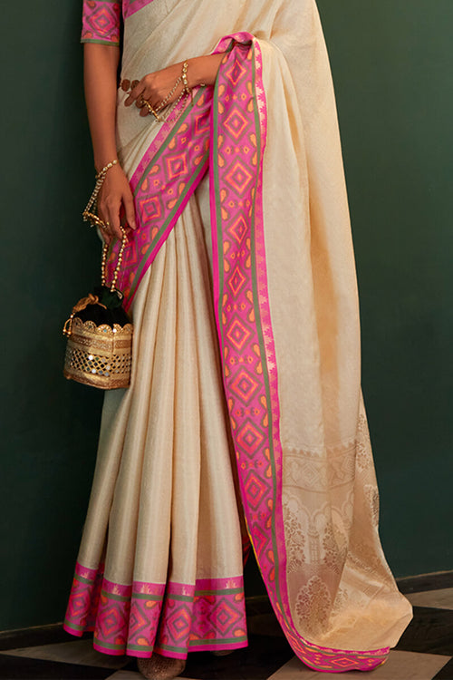 Load image into Gallery viewer, Capricious Beige Kanjivaram Silk Saree With Beautiful Blouse Piece
