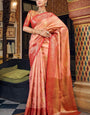 Supernal Light Pink Soft Banarasi Silk Saree With Elaborate Blouse Piece