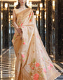 Energetic Beige Cotton Silk Saree With Refreshing Blouse Piece