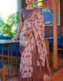 Imaginative Lavender Organza Silk Saree With Staggering Blouse Piece