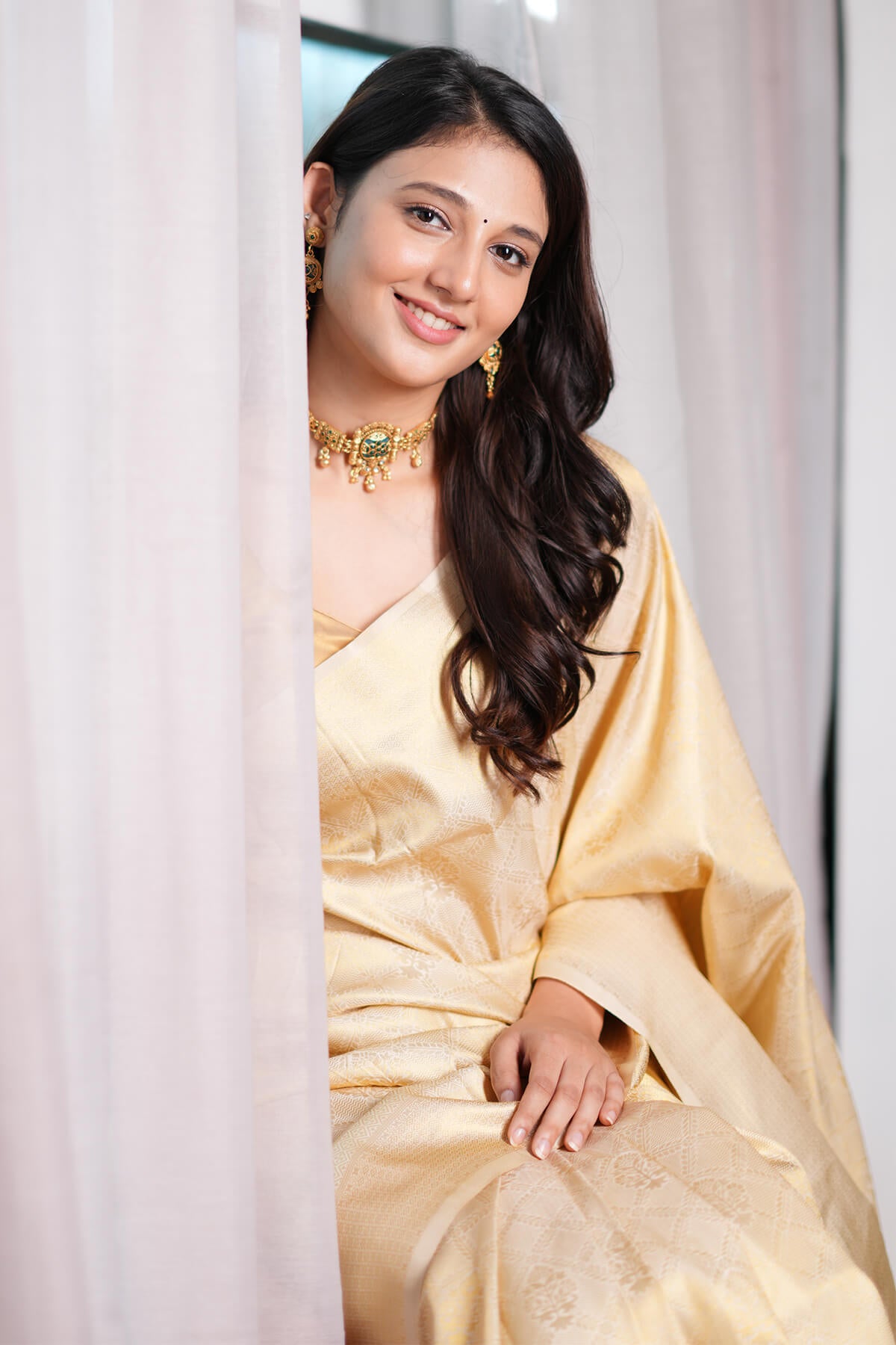 Ritika Nayak In Beige Kanjivaram Silk Saree
