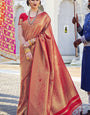Amiable Red Kanjivaram Silk Saree With Incomparable Blouse Piece