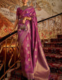 Panoply Purple Kanjivaram Silk Saree with Epiphany Blouse Piece