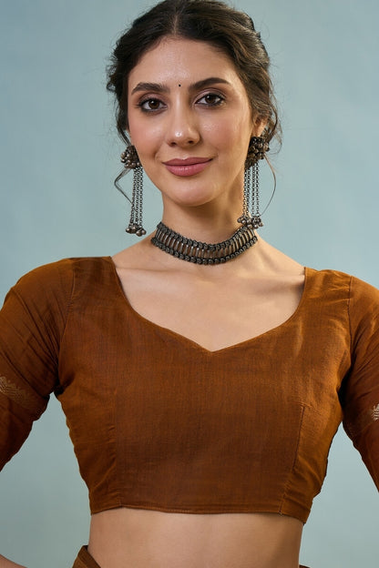 Designer Black Printed Cotton Silk Saree With Embellished Blouse Piece