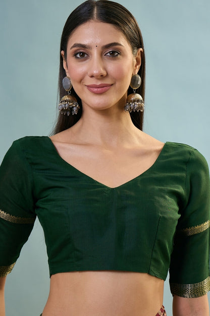 Gossamer Red Printed Cotton Silk Saree With Preferable Blouse Piece