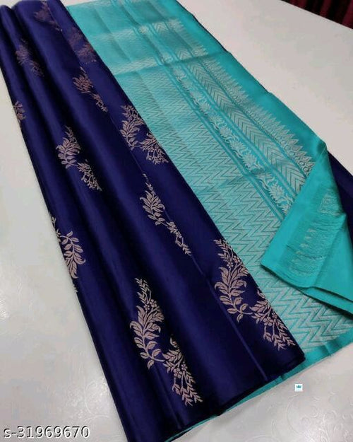 Load image into Gallery viewer, Evocative Blue Soft Silk Saree With Demure Blouse Piece
