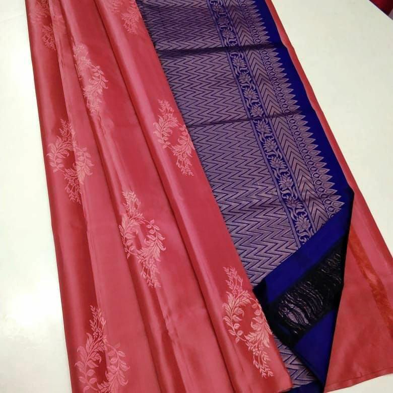 Charming Pink Soft Silk Saree With Adorable Blouse Piece