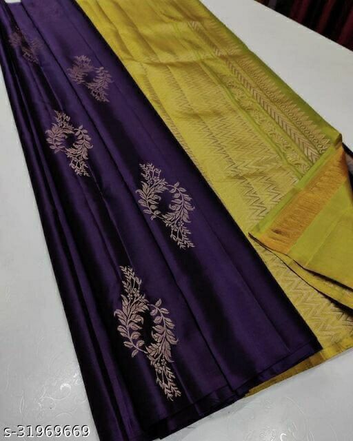 Dissemble Purple Soft Silk Saree With Forbearance Blouse Piece