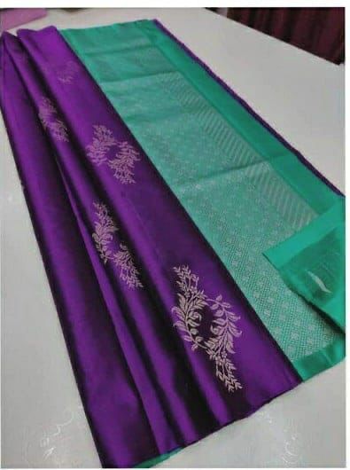 Load image into Gallery viewer, Petrichor Purple Soft Silk Saree With Woebegone Blouse Piece
