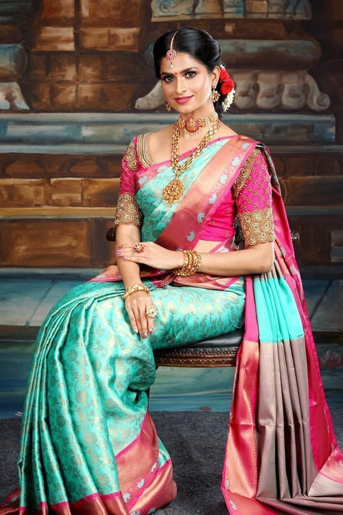 Load image into Gallery viewer, Preferable Sky Soft Silk Saree With Fancifull Blouse Piece
