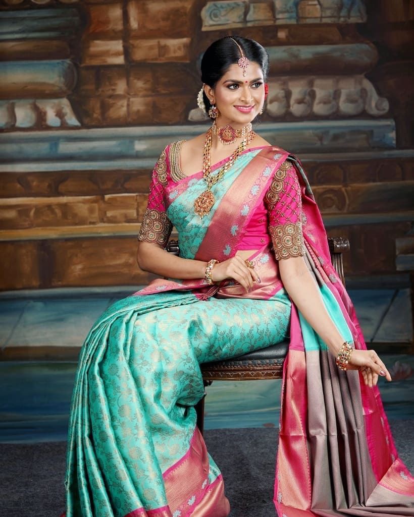 Preferable Sky Soft Silk Saree With Fancifull Blouse Piece